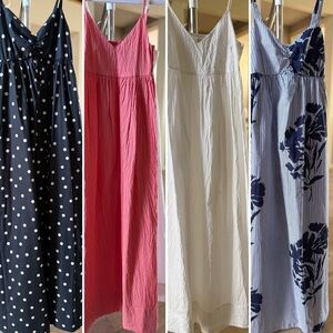 Set of Four Maxi Dresses - Polka Dot, Pink, White, Floral